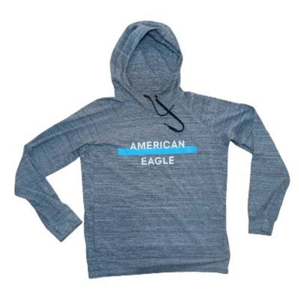 AE American Eagle Active Flex Hooded Shirt Mens Sz L Pullover Hoodie